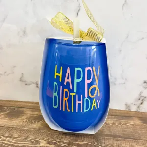 Happy Birthday Wine Glass and Popper Set