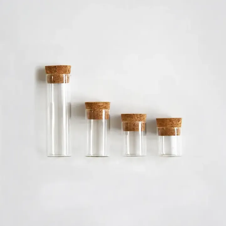June & December Large Specimen Bottles with Cork, Set of 10