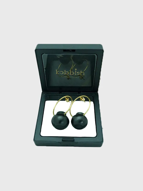 Kalash Terracotta Earrings Black