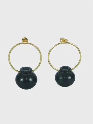 Kalash Terracotta Earrings Black