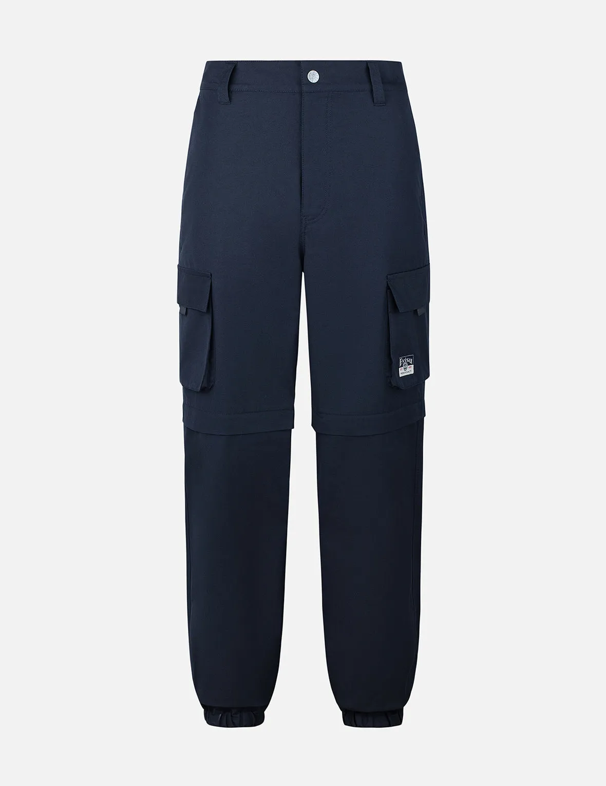 Kamon and Logo Prints Detachable Leg Panel Fashion Fit  Woven Cargo Jogger