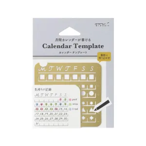 Midori Brass Calendar Template Stencil - Monthly Block