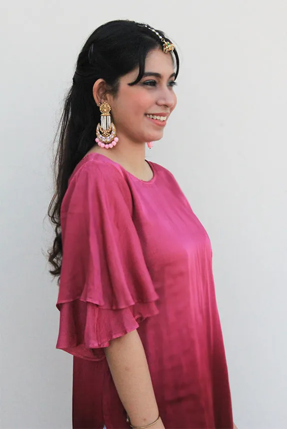 Modal Designer Wine Ombre Kurta