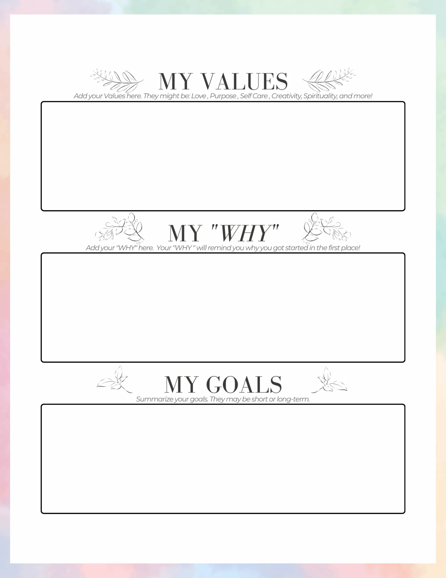 Planner Pages Goal & Habit trackers