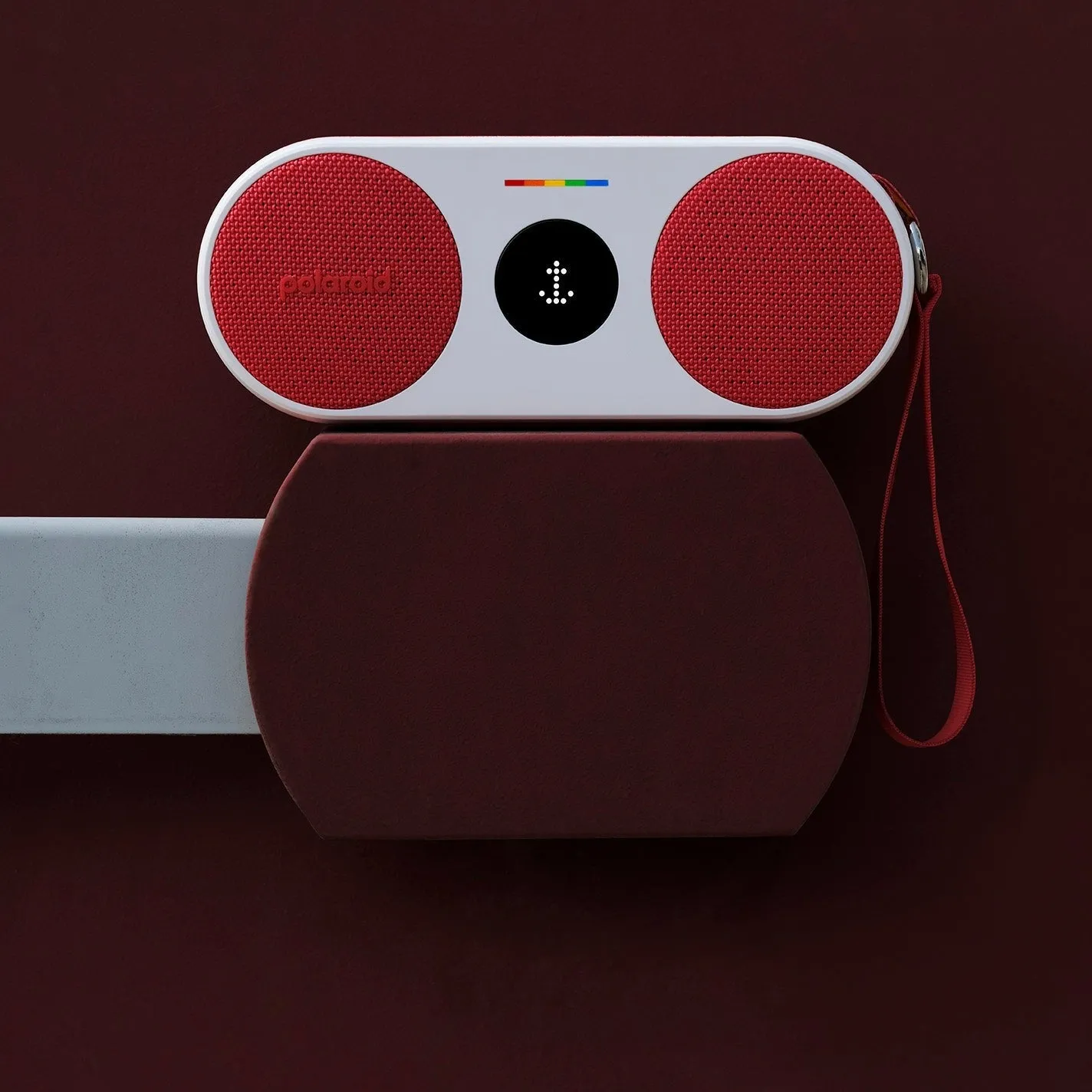 POLAROID P2 Music Player Bluetooth Wireless Portable Speaker - Red & White