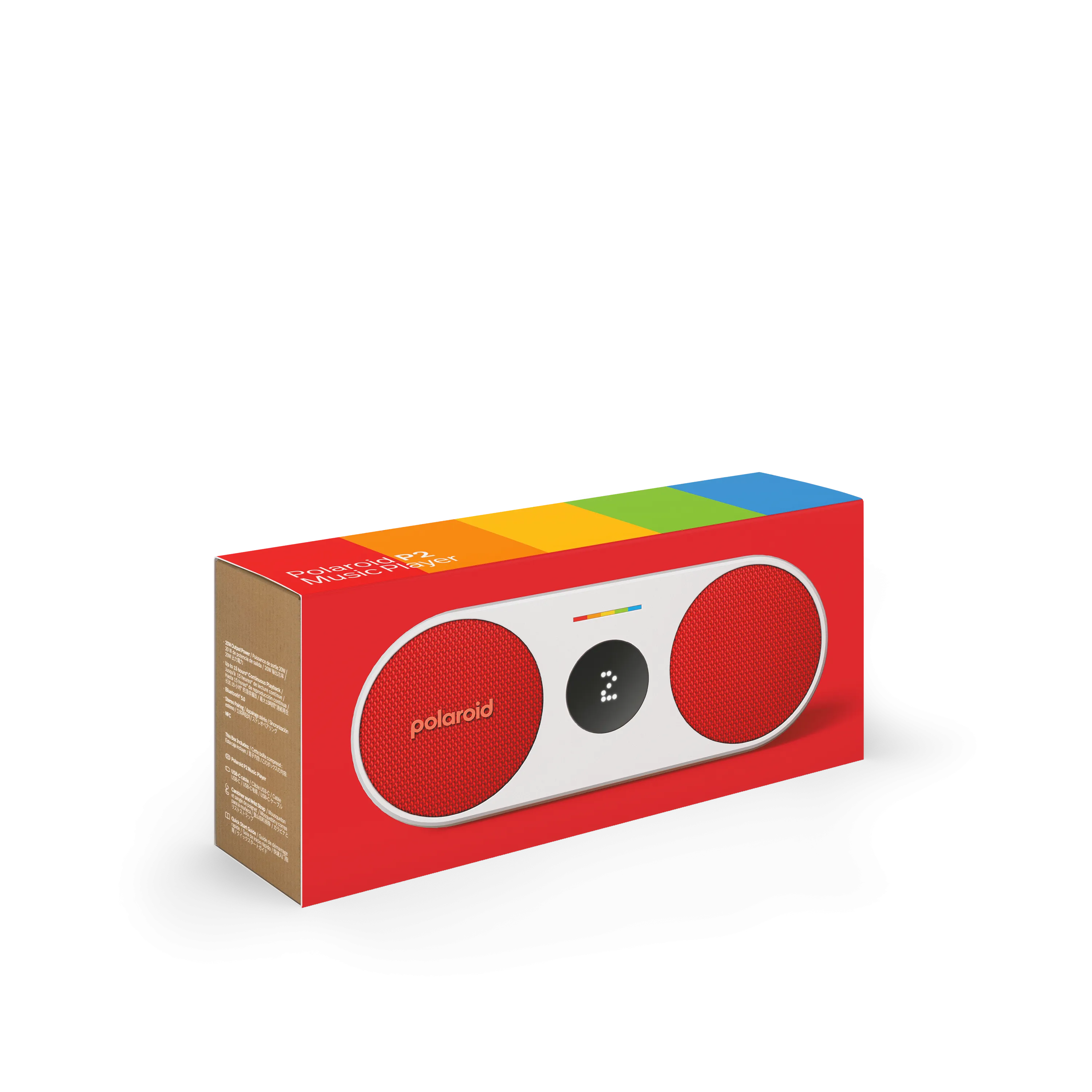 POLAROID P2 Music Player Bluetooth Wireless Portable Speaker - Red & White