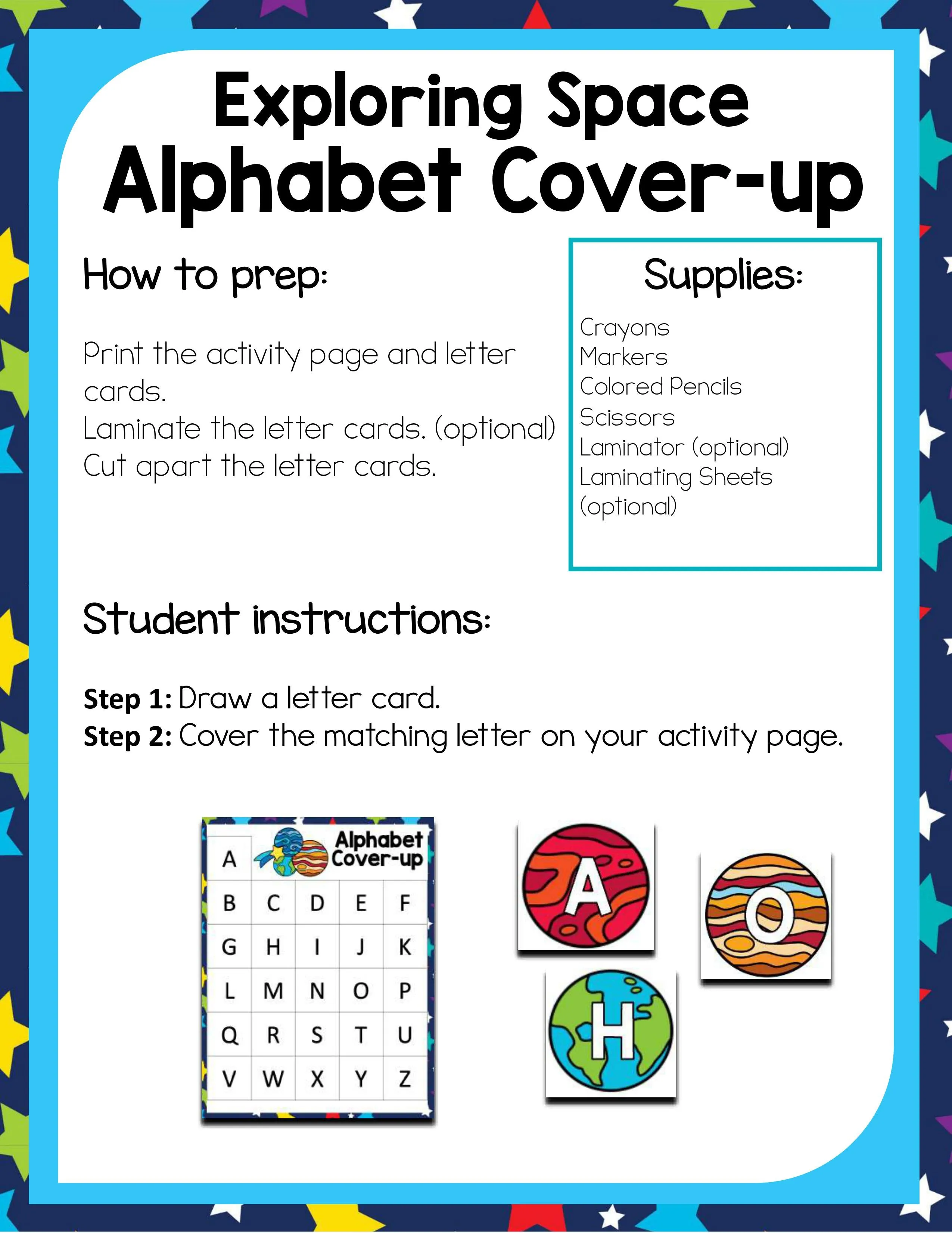 Preschool Space Theme Pack