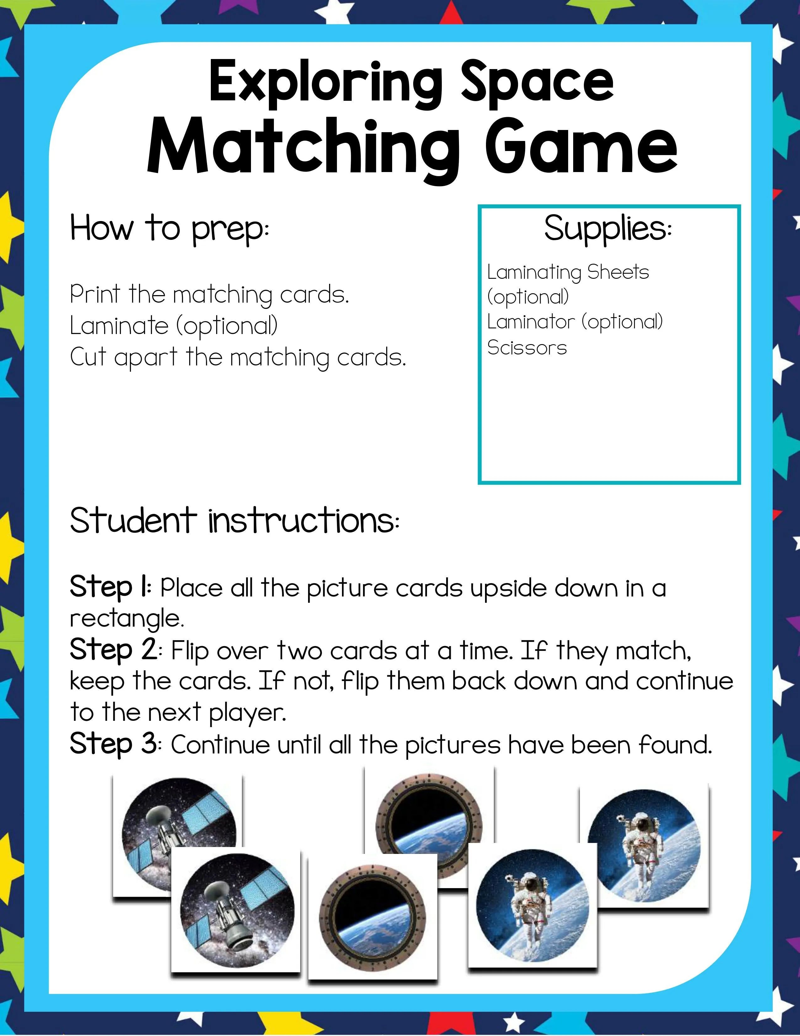 Preschool Space Theme Pack