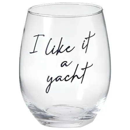 "I Like It A Yacht" Stemless Wine Glass - 180oz.