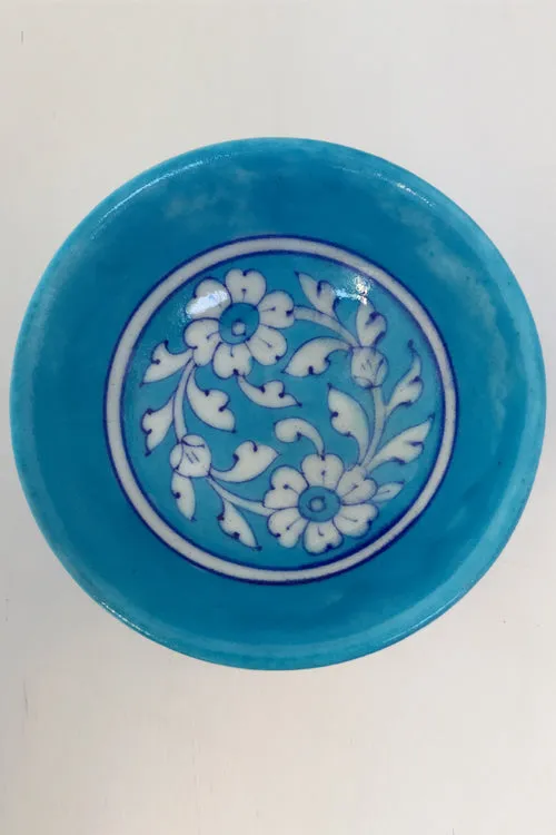 Ram Gopal Blue Pottery Handcrafted 'Bowls' Light Blue serving bowls (set of 2)-9