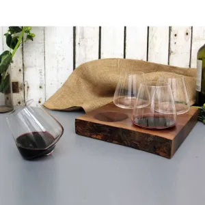 Revolving Wine Glasses on  Walnut