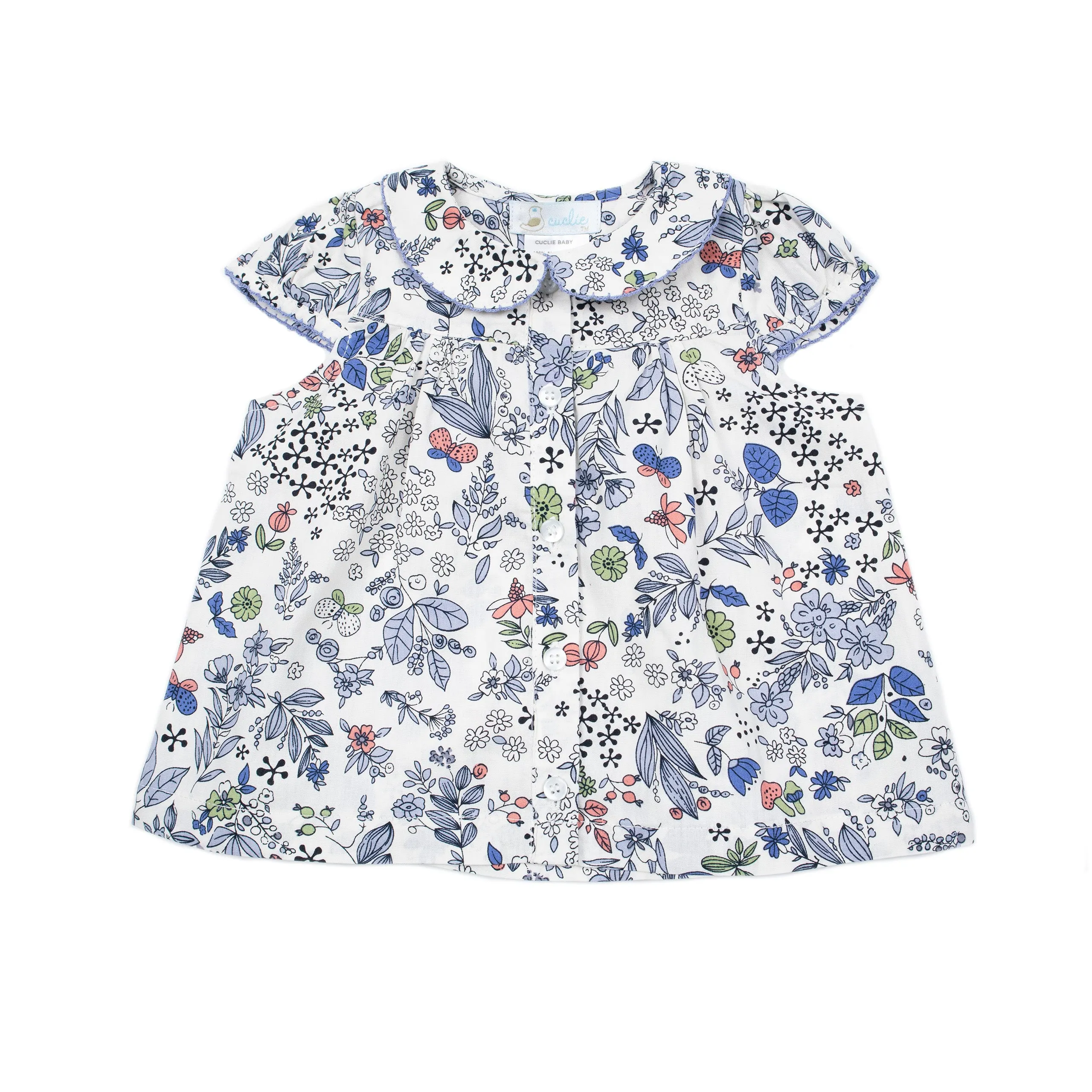 Round Collar Blouse, Toddler, Blue Multi