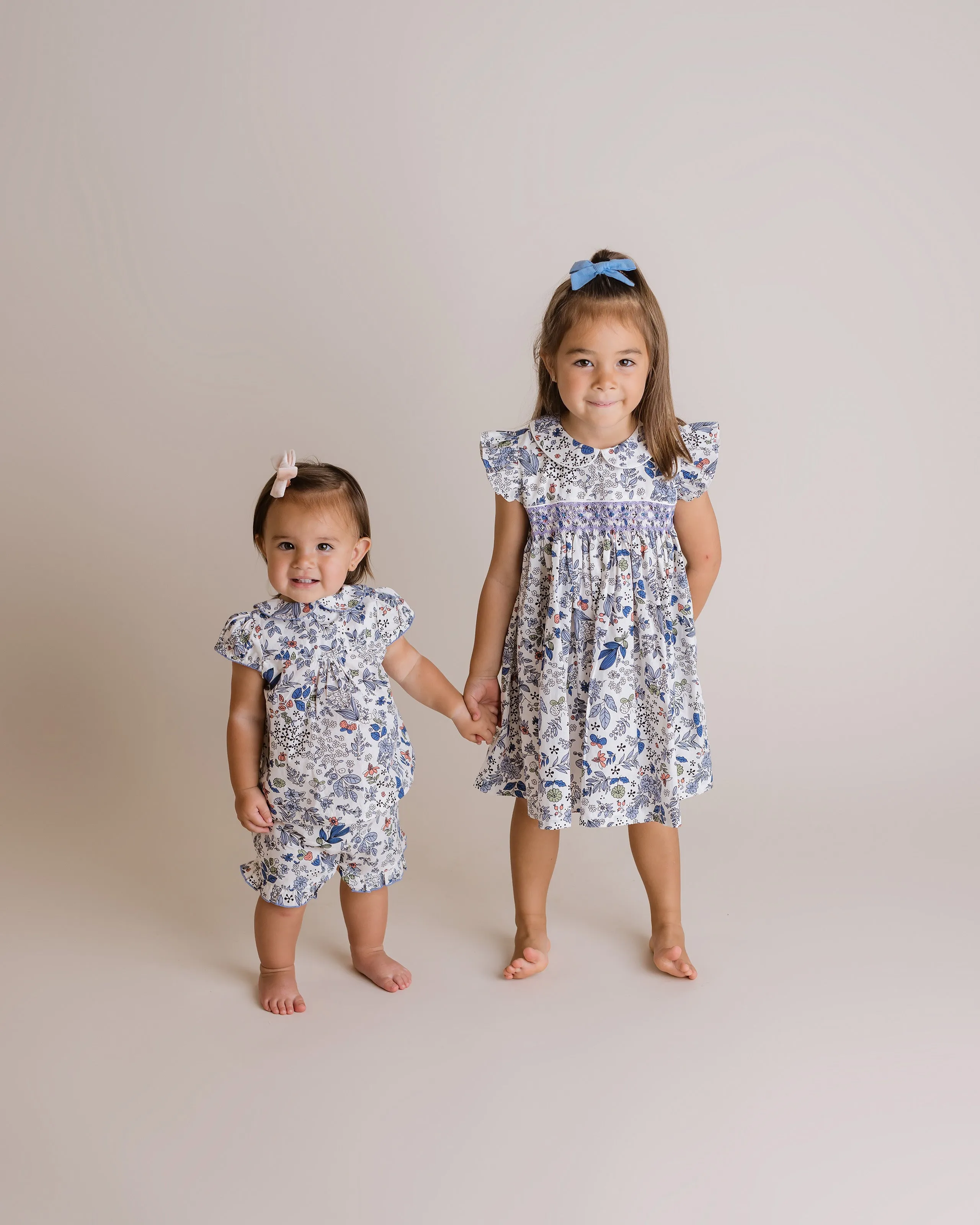 Ruffle Trim Shorts, Infant, Blue Multi