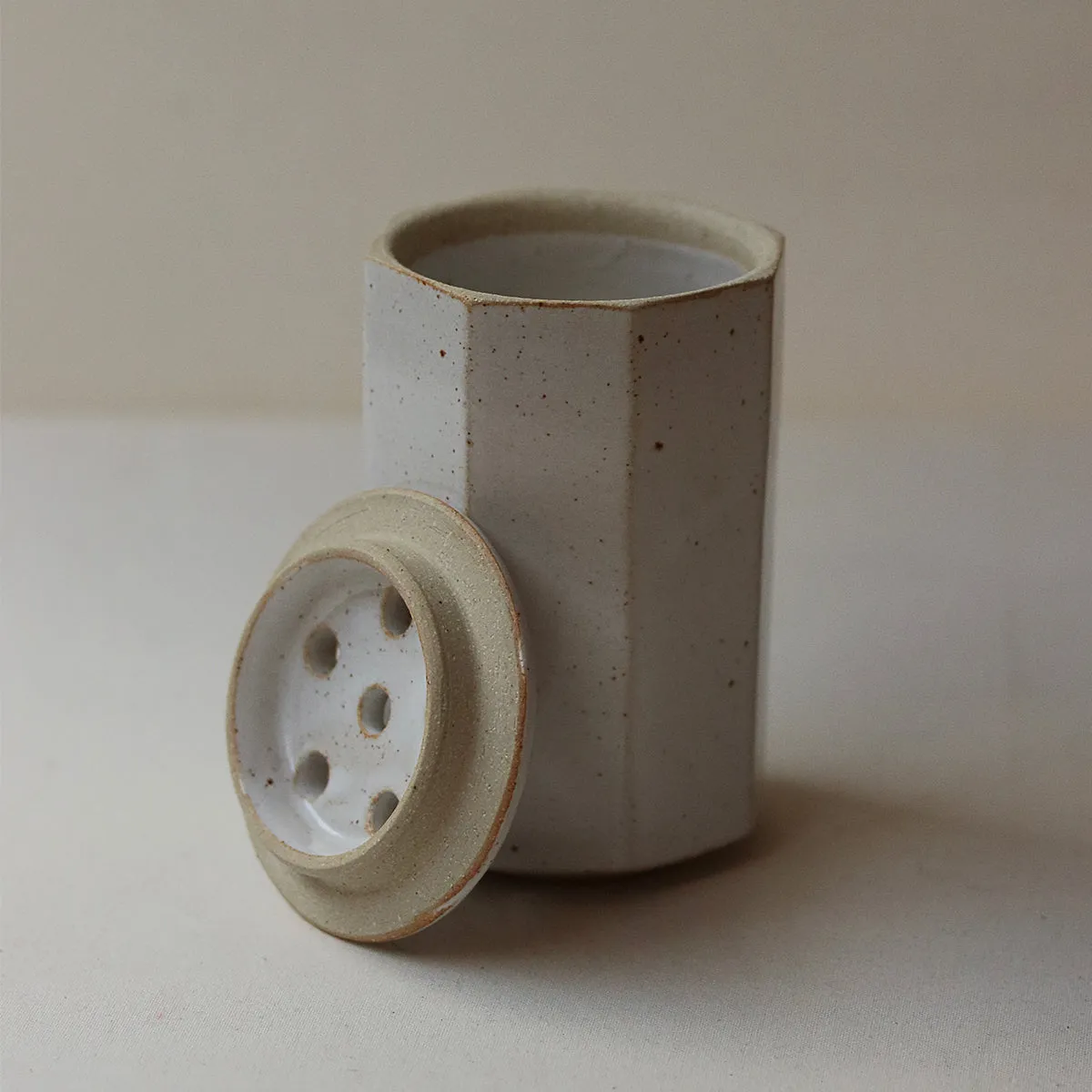 Speckled White Pottery West Vase
