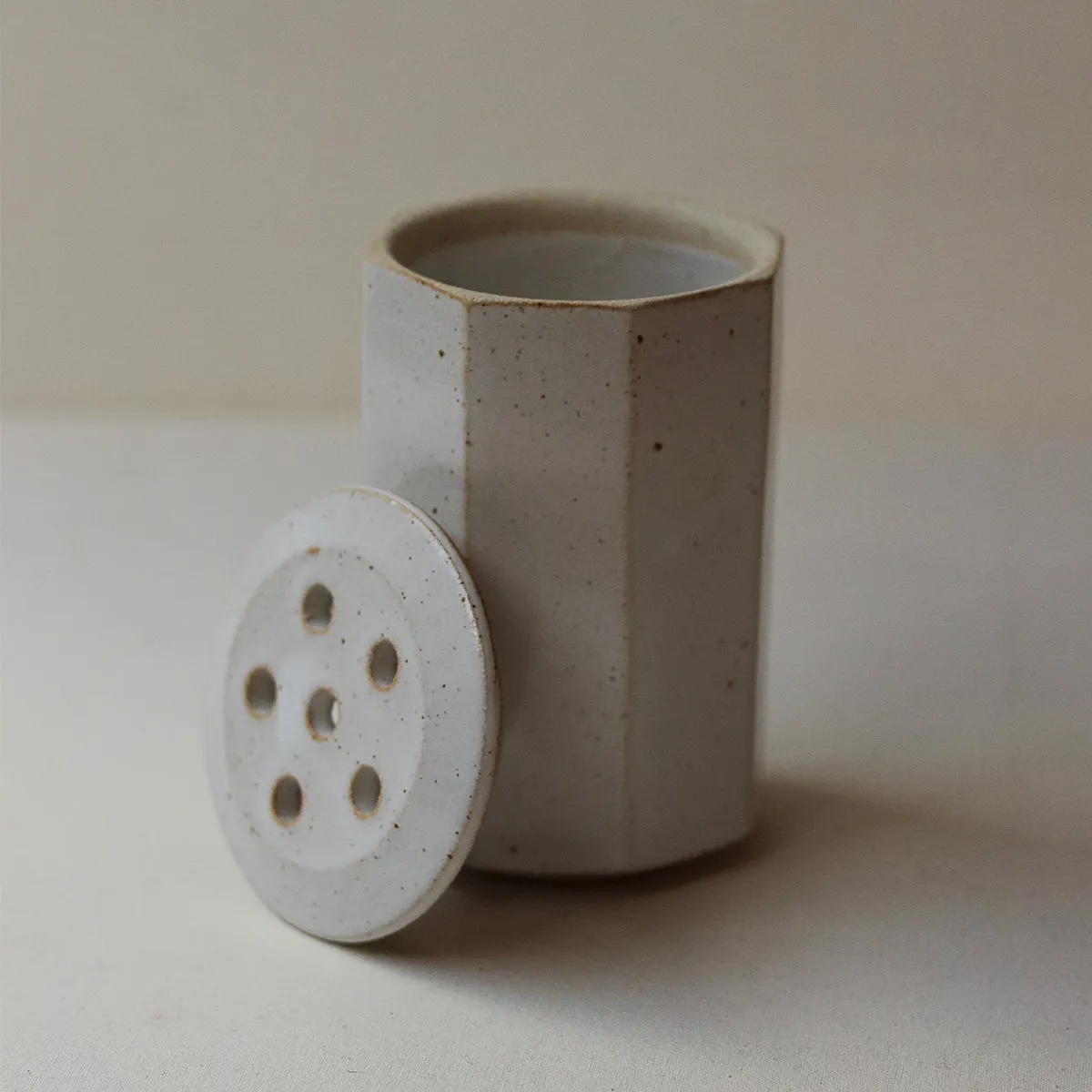 Speckled White Pottery West Vase