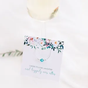 Spring Floral Wedding Favors, Swarovski Crystal Wine Charm