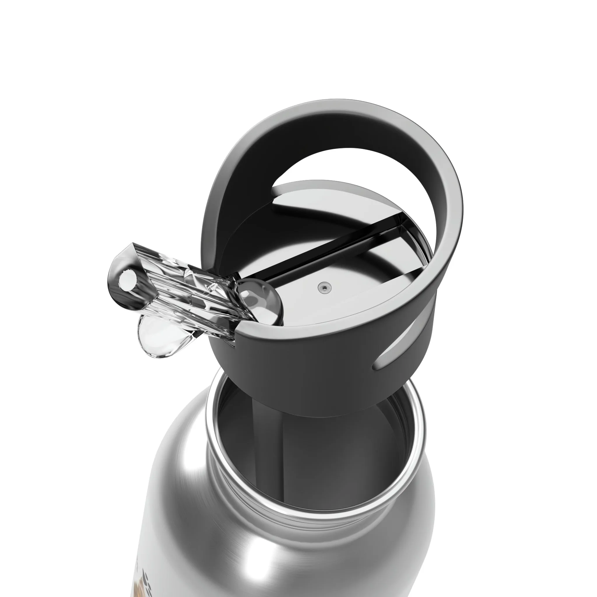 Three Persian Cats Meow POD Cat  Stainless Steel Water Bottle With Straw, 20oz