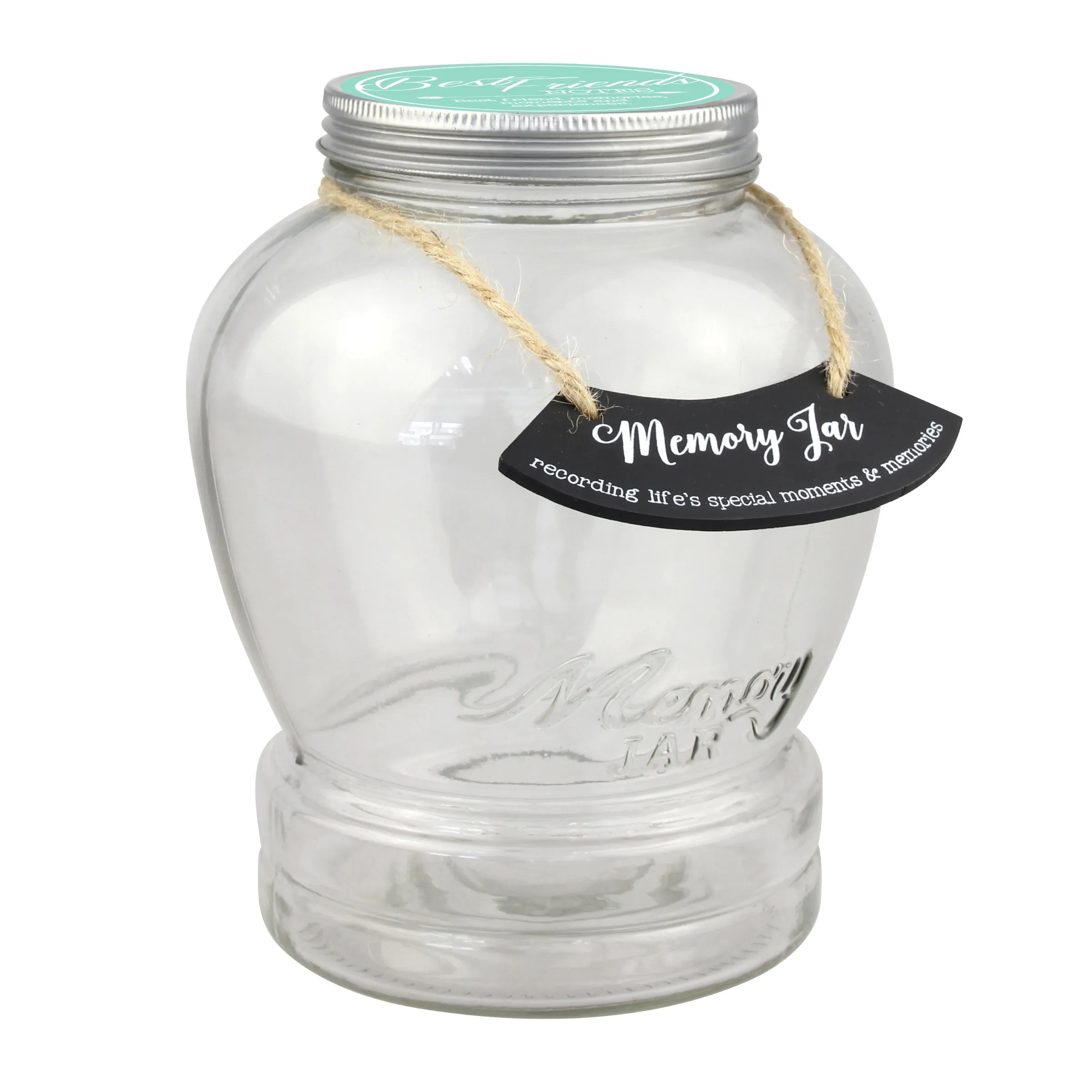 Top Shelf Best Friends Memory Jar With 180 Tickets, Pen, and Decorative Lid (WS)