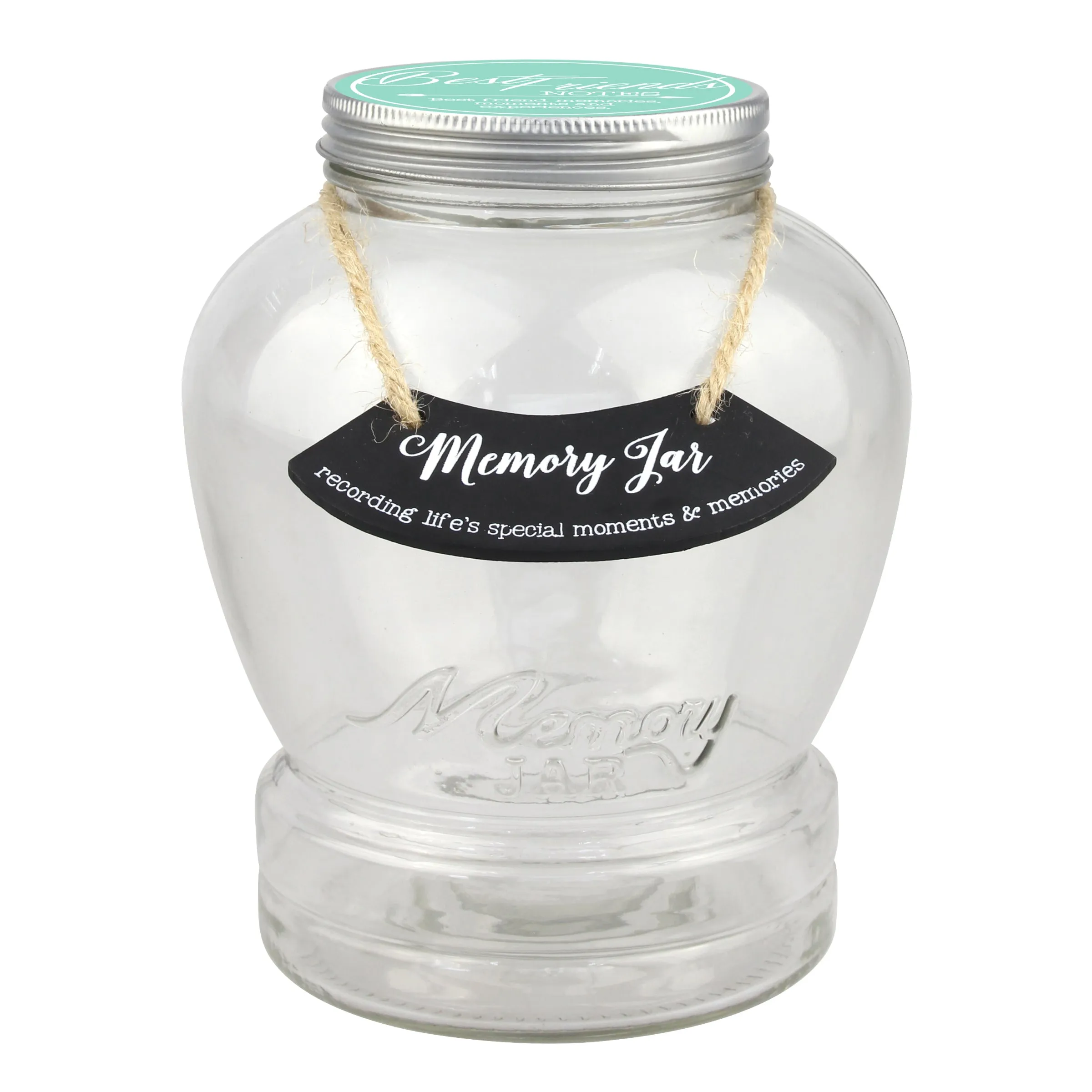 Top Shelf Best Friends Memory Jar With 180 Tickets, Pen, and Decorative Lid (WS)
