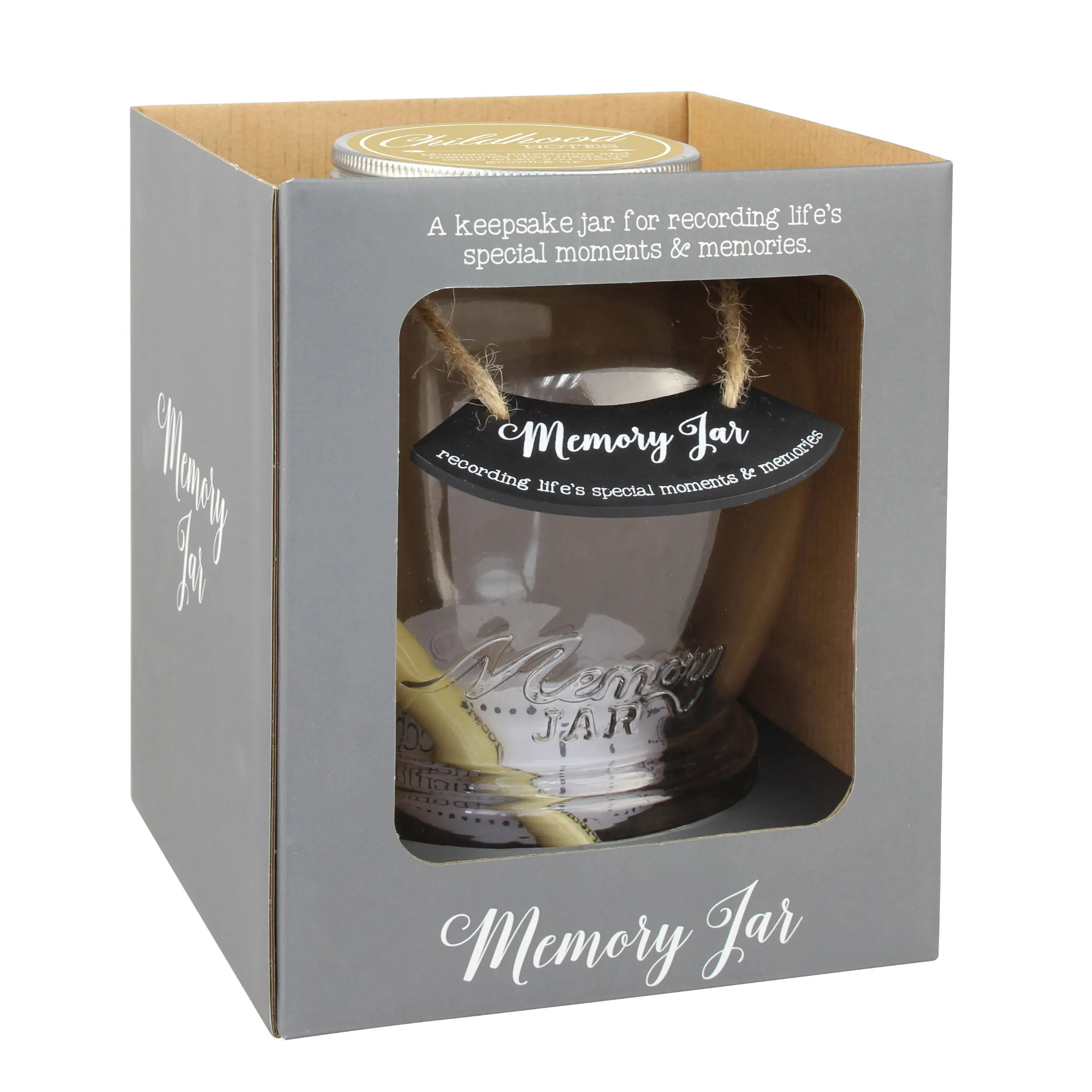 Top Shelf Childhood Memory Jar with 180 Tickets, Pen, and Decorative Lid (WS)