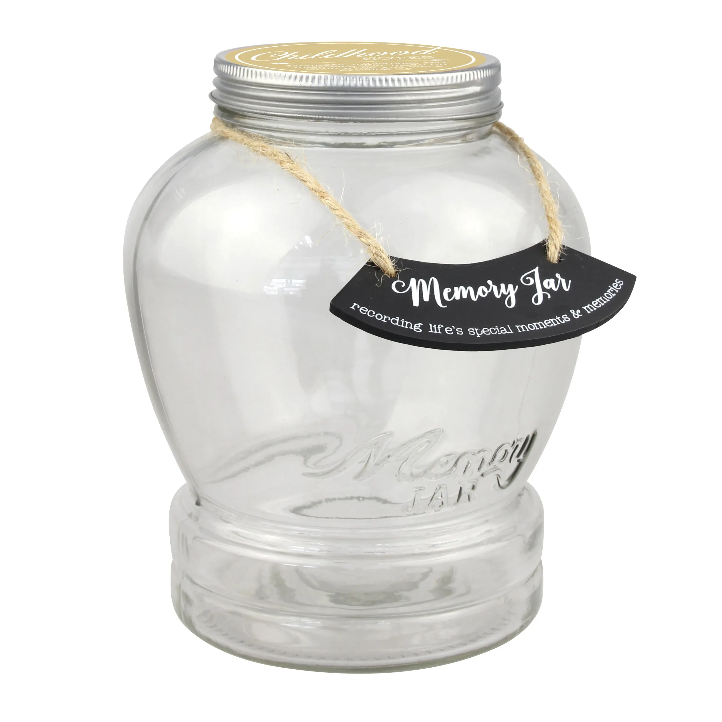 Top Shelf Childhood Memory Jar with 180 Tickets, Pen, and Decorative Lid (WS)