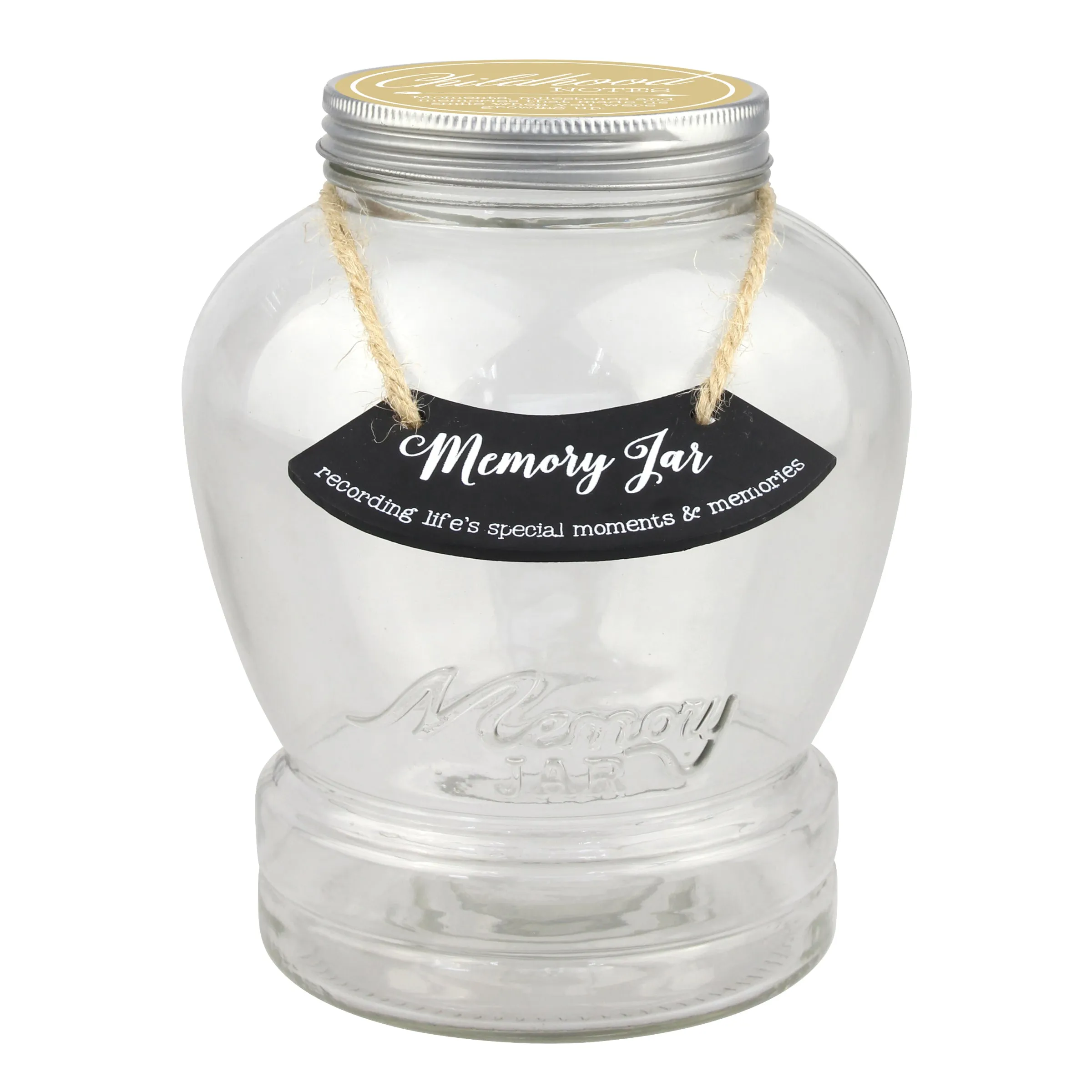 Top Shelf Childhood Memory Jar with 180 Tickets, Pen, and Decorative Lid (WS)