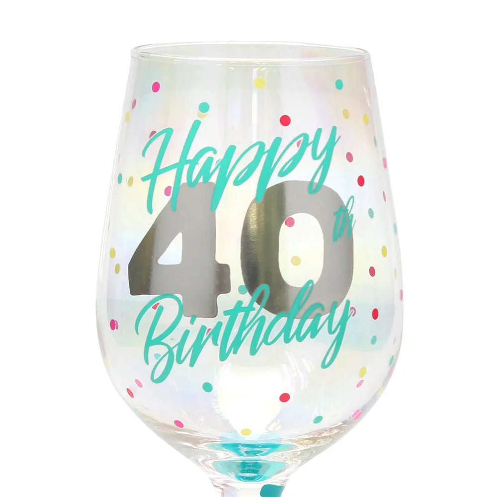 Top Shelf Decorative 40th Birthday Wine Glass (WS)