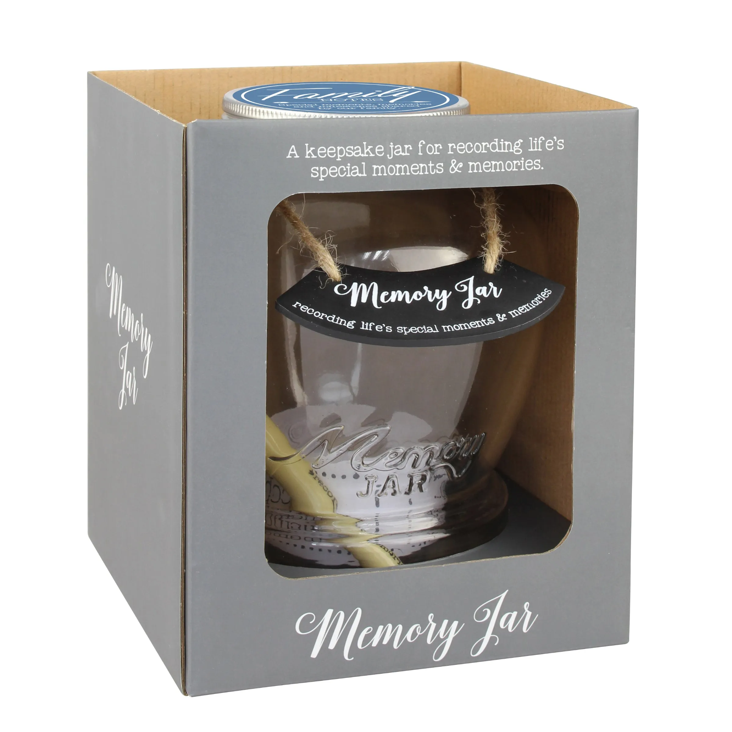 Top Shelf Family Memory Jar With 180 Tickets, Pen, and Decorative Lid (WS)