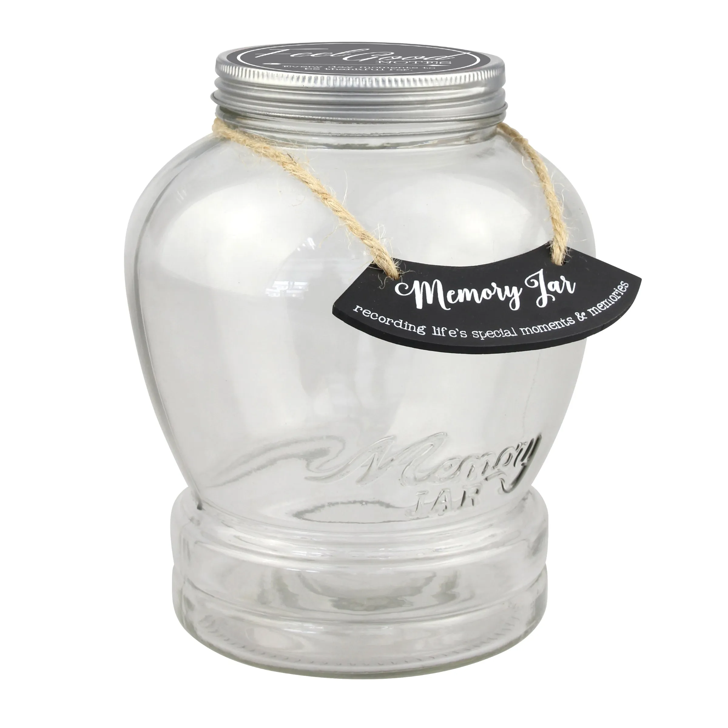 Top Shelf Feel Good Memory Jar With 180 Tickets, Pen, and Decorative Lid (WS)