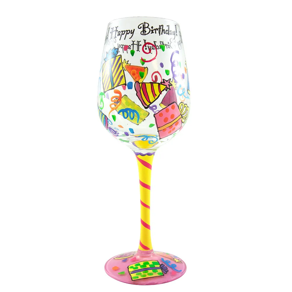 Top Shelf Happy Birthday Wine Glass