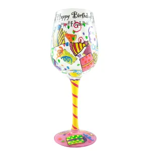 Top Shelf Happy Birthday Wine Glass