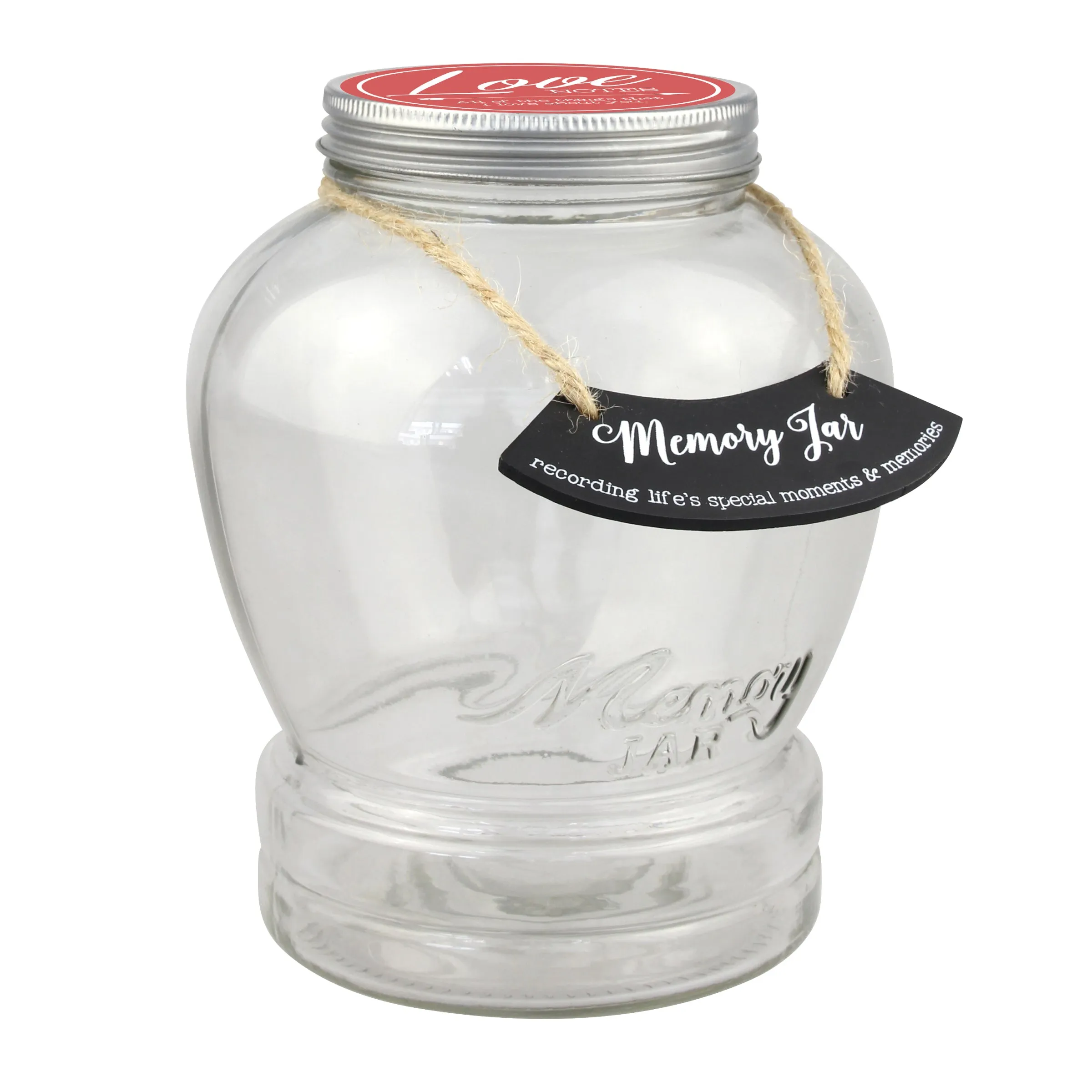 Top Shelf Love Notes Memory Jar Kit with 180 Tickets, Pen, and Decorative Lid (WS)