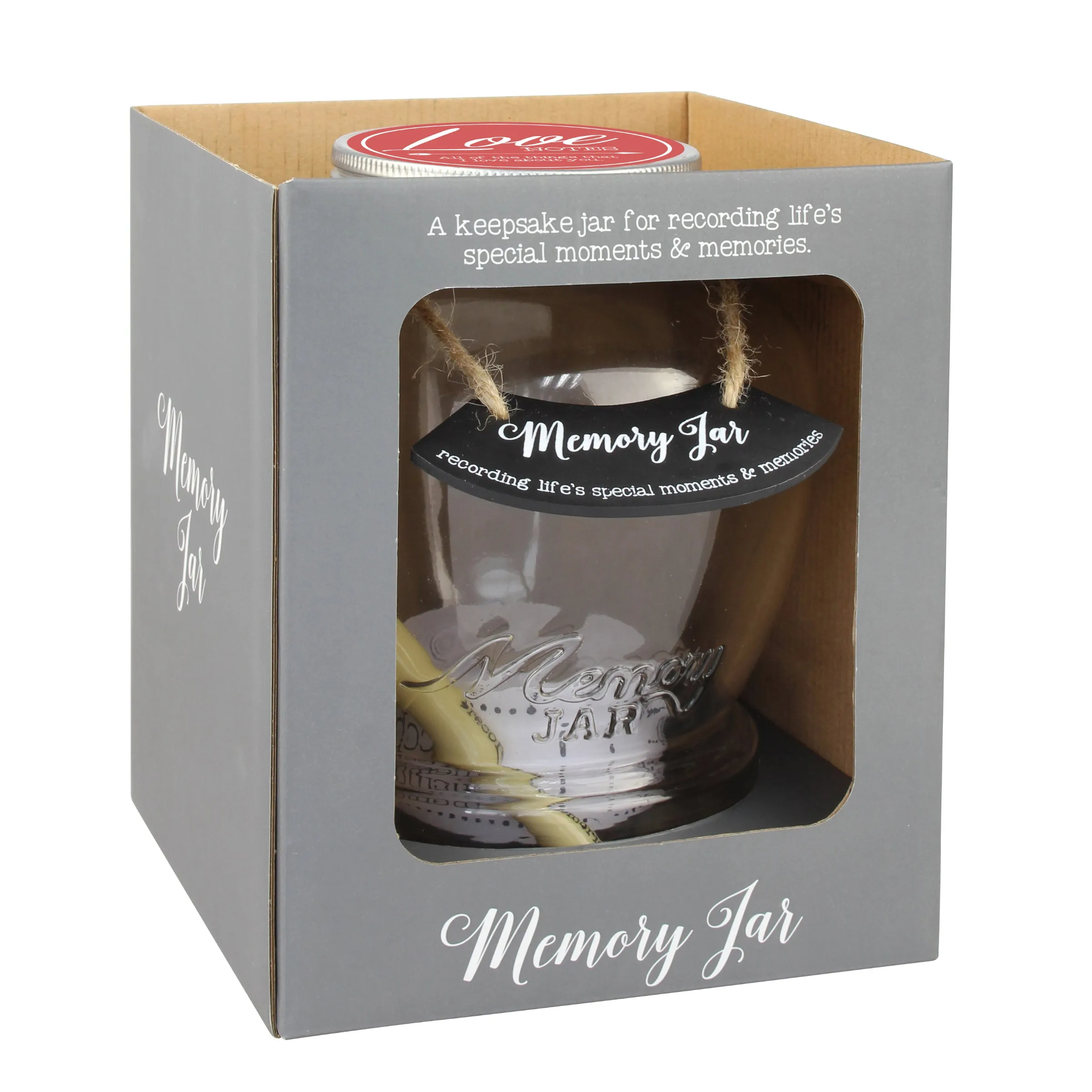 Top Shelf Love Notes Memory Jar Kit with 180 Tickets, Pen, and Decorative Lid (WS)