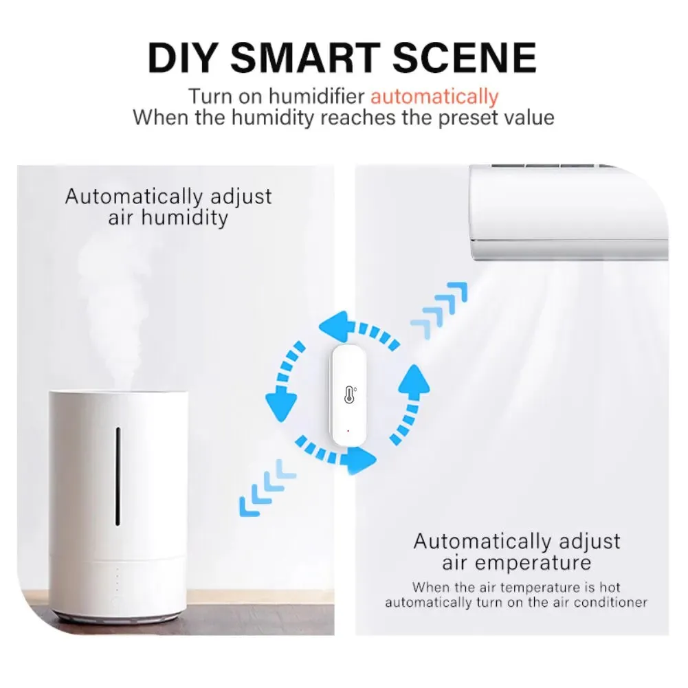 Tuya ZigBee/WiFi Smart Temperature And Humidity Sensor Battery Powered Smart Home Security Work With Alexa Google Home