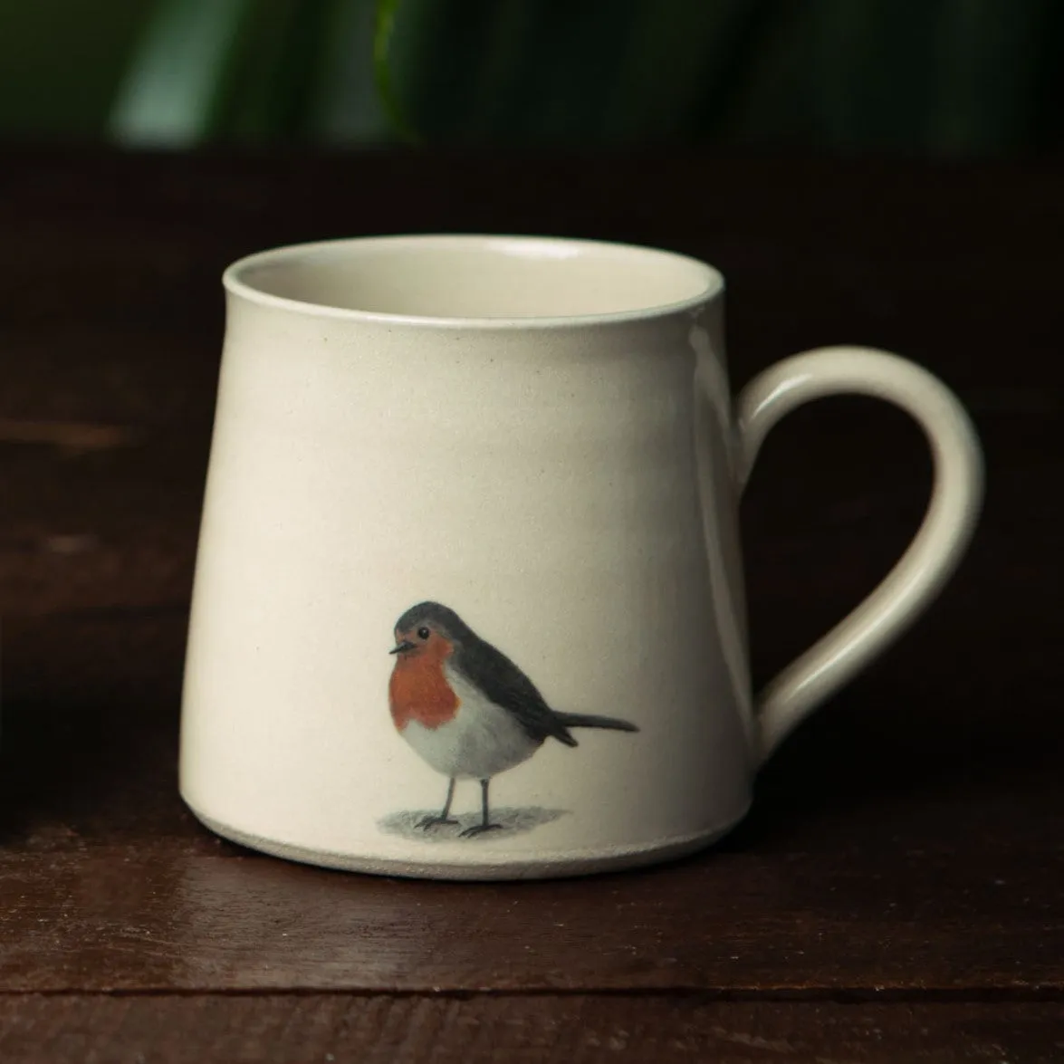 Two Irish Handcrafted Robin Pottery Mugs