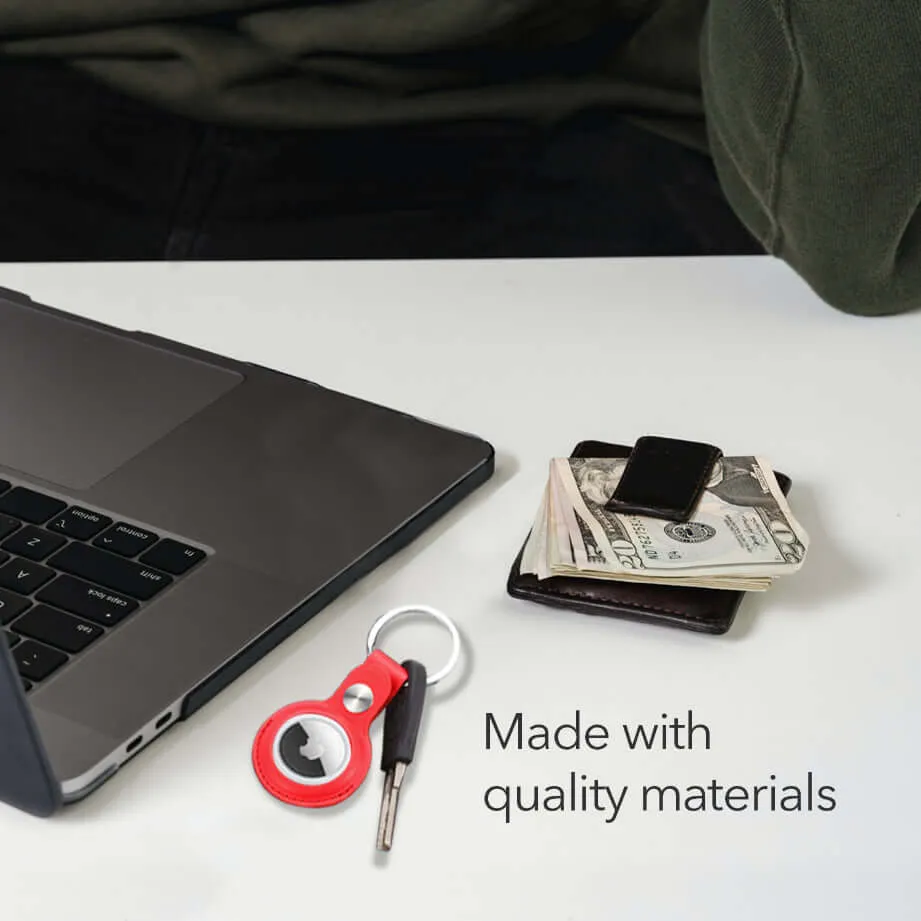 Wasserstein Apple AirTag Leather Keychain Holder | 4-Pack