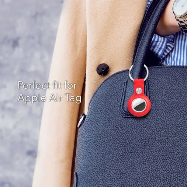Wasserstein Apple AirTag Leather Keychain Holder | 4-Pack