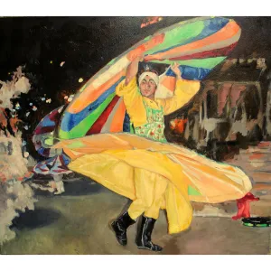 Whirling Dervish oil portrait by Stella Tooth