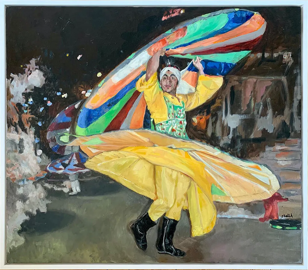 Whirling Dervish oil portrait by Stella Tooth