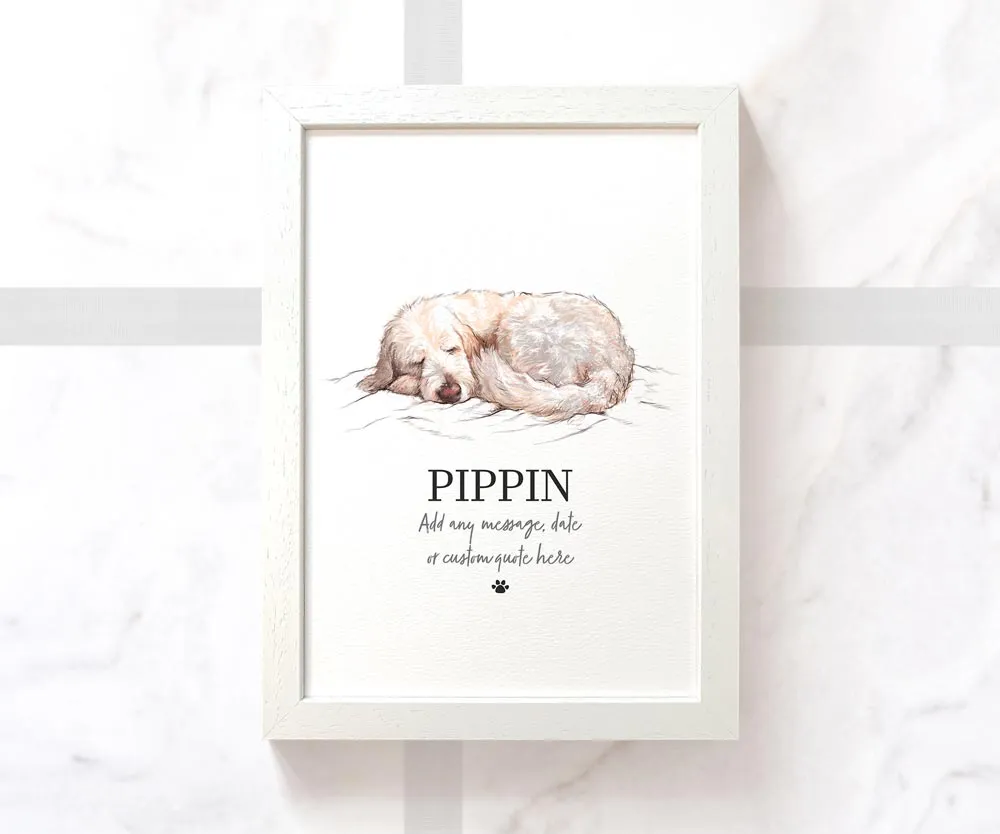 White Goldendoodle Personalised Print