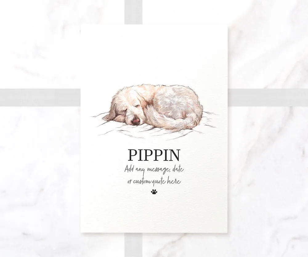 White Goldendoodle Personalised Print