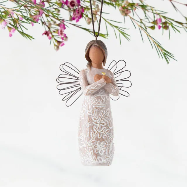 Willow Tree? Remembrance Angel Ornament (Darker Skin) - Eternal Memories and Comfort